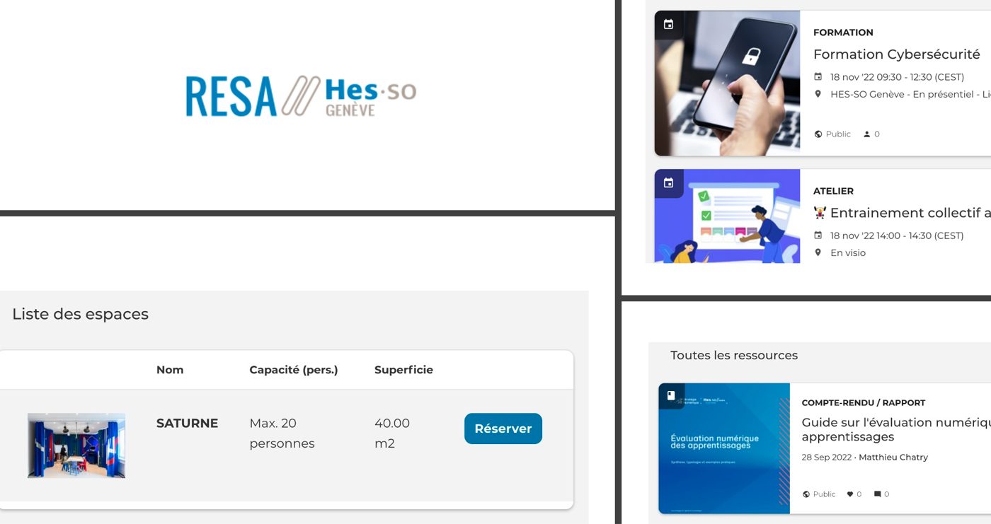 resa-hesge.ch : réserver une salle et s’inscrire aux événements
